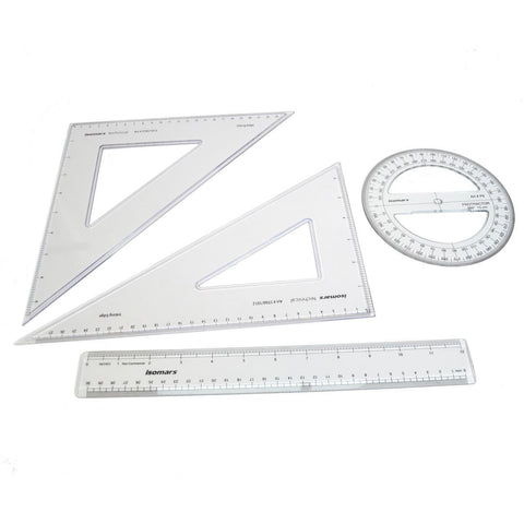 Rulers and set squares for school, professional use and technical